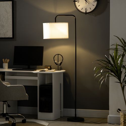 Lampadaire En Métal Noir Moderne Avec Abat-jour, 180 Cm De Câble, 64 X 38 X 163,5 Cm