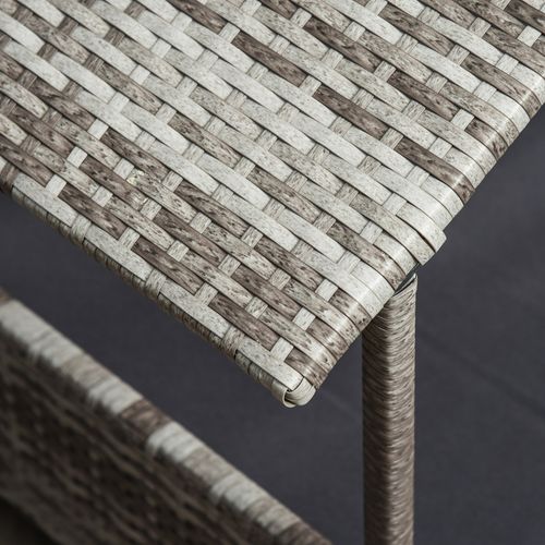 Maison Pour Chien En Osier Avec Coussin, Abri Extérieur Avec Cadre En Acier, Gris