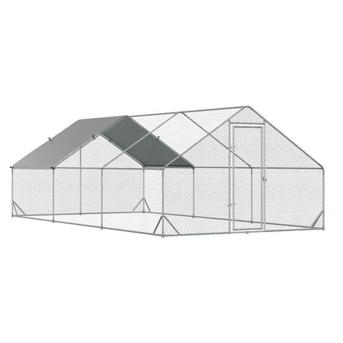 Poulailler En Acier, 3 X 6 X 2 M, Enclos Extérieur XXL Avec Ombre, Pour 12-18 Poules, Canards,lapins