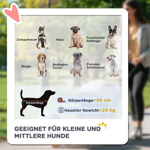 Chariot Pour Chien Pliable En Tissu Oxford Avec Coussin Pour Chiens Et Chats Jusqu'à 20 Kg,gris-noir