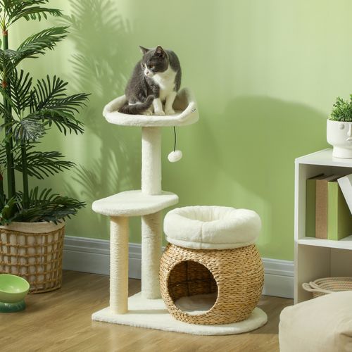 Arbre à Chat En Sisal Avec Canapé, Boule Et Cachette, Crème