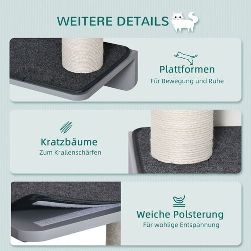 Griffoir Mural En Bois Pour Chats, Idéal Pour Les Amoureux Des Chats, Gris Clair Beige