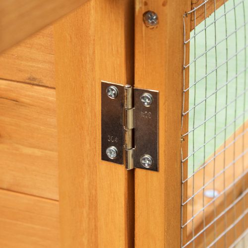 Enclos Pour Petits Animaux En Bois De Sapin Avec Rampe Et Fond Amovible, Orange