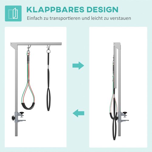 Bras De Toilettage Pliable Pour Animaux En Métal, Ajustable Avec Pince Et Support,pour Chiens Moyens