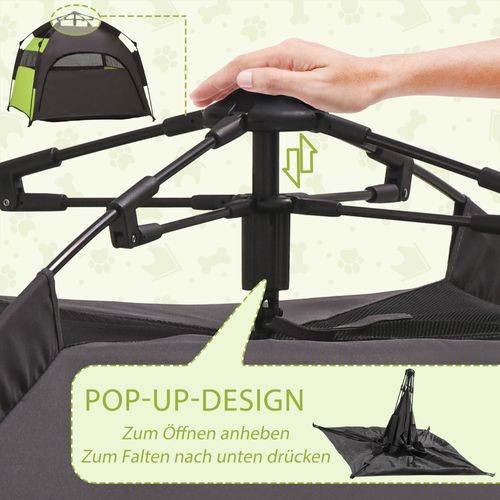 Tente Pour Animaux De Compagnie En Tissu Avec Fenêtre En Mesh, Tipi, Vert