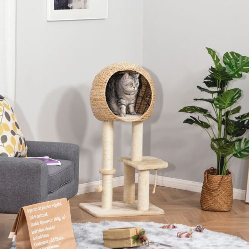 Arbre à Chat En Sisal Avec Espace Pour Chat Et Jouet à Balle, Beige
