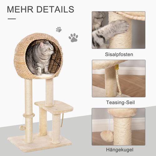 Arbre à Chat En Sisal Avec Espace Pour Chat Et Jouet à Balle, Beige