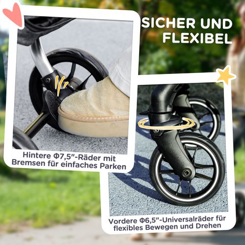 Poussette Pour Animaux En Aluminium Pliable Avec Coussin, Fenêtres En Maille, Gris