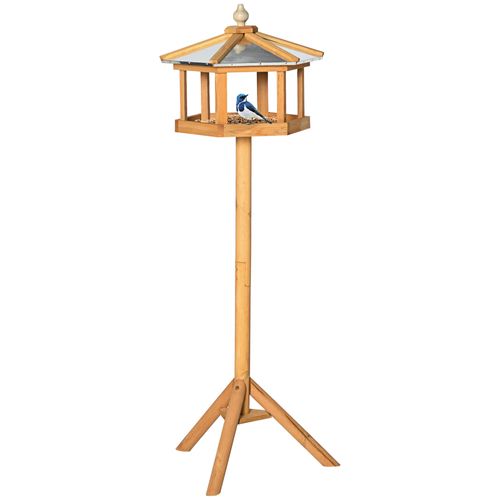 Maison à Oiseaux En Bois Avec Support Et Toit En Zinc, 113x40x40 Cm, Résistant Aux Intempéries