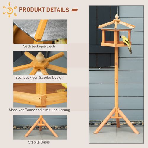 Maison à Oiseaux En Bois Avec Support Et Toit En Zinc, 113x40x40 Cm, Résistant Aux Intempéries