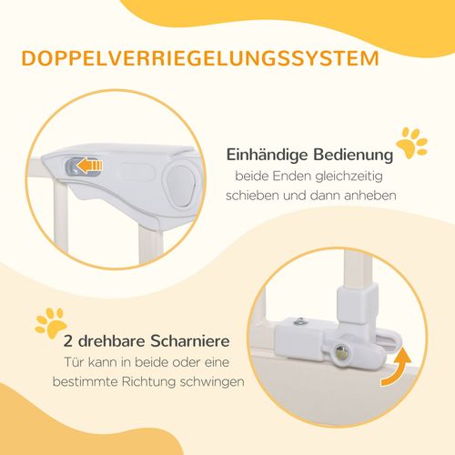 Barrière De Protection Ajustable Sans Perçage Double Fermeture Pour Chiens 97,5 X 104,1 Cm