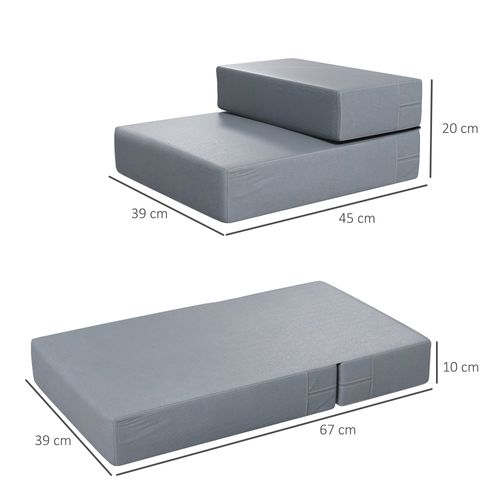 Escalier Pour Animaux Pliable 2 Marches Pour Chiens Et Chats En Gris, Taille L45 X B39 X H20 Cm