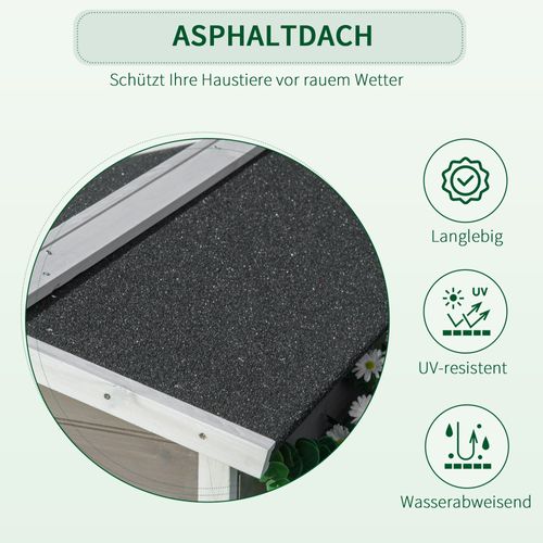 Maison Pour Chats Et Chiens En Bois De Sapin, Avec Terrasse Et Balcon, Gris Et Blanc