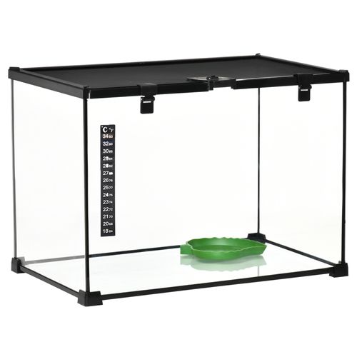 Terrarium Pour Reptiles En Verre Avec Structure En Métal, 50 X 30 X 35 Cm