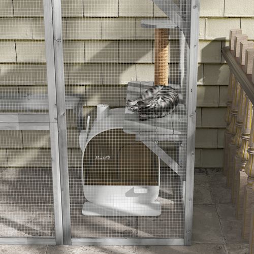 Litière Pour Chats En Plastique Avec Couvercle Et Tapis, Blanche