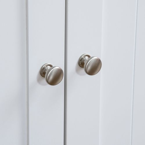 Meuble à Chat En Bois Avec Porte Magnétique Et Séparation Réglable, Blanc 86x48x52cm