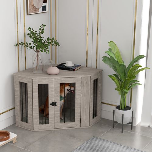 Cage Pour Chien En Bois Avec Coussin Et Loquet, Taille Moyenne, 104x55x63cm