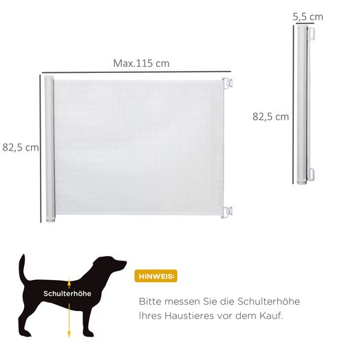 Barrière De Sécurité Extensible Pvc Pour Enfants Et Animaux, Blanche 115x82,5 Cm