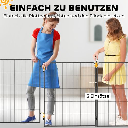 Clôture Pour Chiots En Acier, 2 Panneaux D'extension Pour Parc, 80 X 100 Cm, Noir