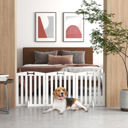 Clôture Pour Chien Pliable 3 Pièces, Métal, Sécurité, Blanc