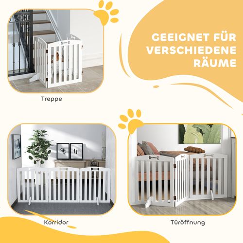 Clôture Pour Chien Pliable 3 Pièces, Métal, Sécurité, Blanc