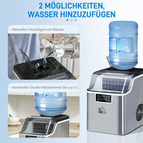 Machine à Glaçons, Acier Inoxydable, 20 Kg/24h,réservoir De 3,2 L,programme De Nettoyage Automatique
