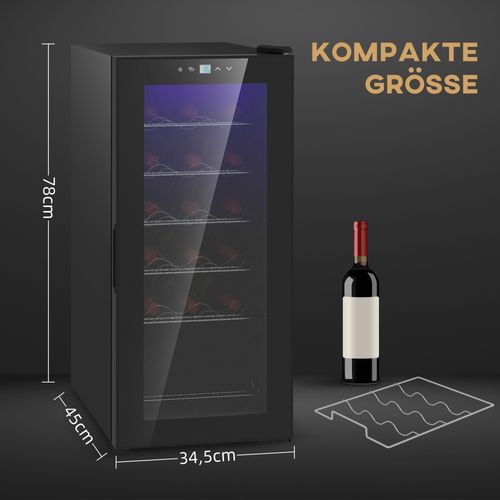 Réfrigérateur à Vin, Verre, Compresseur Pour 18 Bouteilles, 50 L, 5-18 °c, Avec Écran Tactile