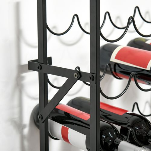 Étagère à Vin Murale En Metal, Support Élégant Pour 60 Bouteilles, Noir