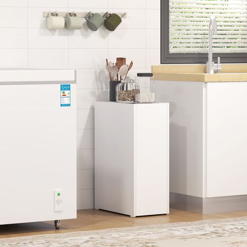 Meuble De Salle De Bain Étroit,bois, Armoire De Toilette Avec Roues,tiroir,3 Étagères,47x25x66,5 Cm