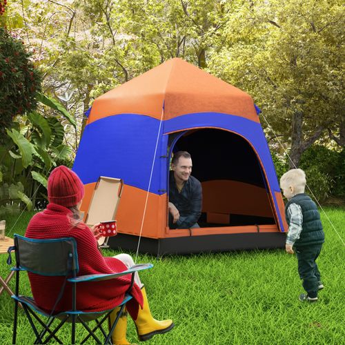 Tente Familiale Quick-up Doublée Pour 4-6 Personnes,4 Saisons,imperméable,avec Moustiquaire,2 Portes