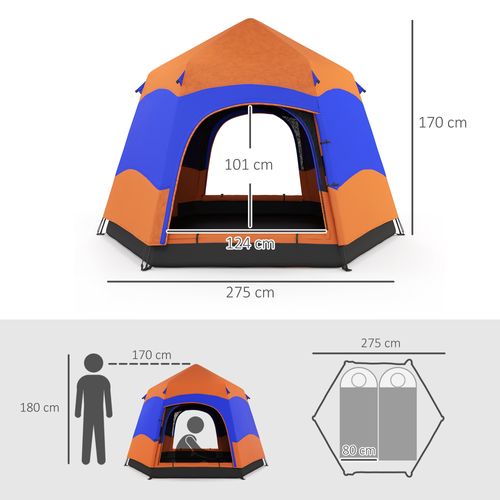 Tente Familiale Quick-up Doublée Pour 4-6 Personnes,4 Saisons,imperméable,avec Moustiquaire,2 Portes