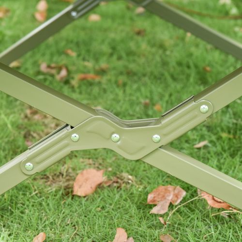 Lit De Camping 4 En 1 En Tissu Imperméable Avec Tapis De Sol, Sac De Couchage, Matelas, Vert