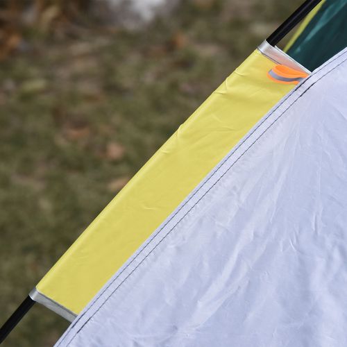 Tente De Camping 3 Personnes En Polyester Avec Piquets, Verte 205x195x135cm