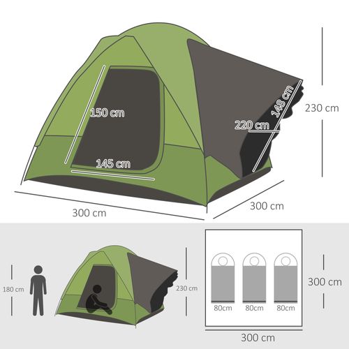 Tente De Camping En Polyester Et Fibre De Verre, Pour 4-5 Personnes, Pour Les Aventures En Plein Air
