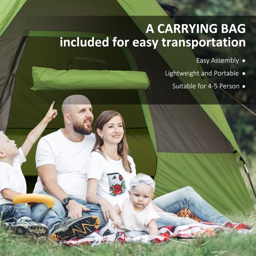 Tente De Camping En Polyester Et Fibre De Verre, Pour 4-5 Personnes, Pour Les Aventures En Plein Air