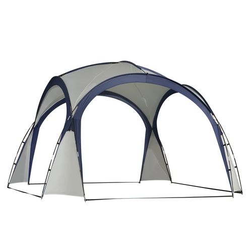 Tente De Camping En Polyester, Résistante Aux Intempéries, 3,5 X 3,5 X 2,3 M, Crème Et Bleu