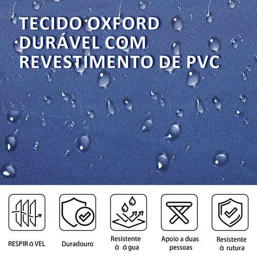 Lit De Camping Pliable En Acier Et En Oxford, Avec Sac De Rangement, Bleu, 60x190cm