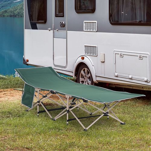 Lit De Camping Pliable En Acier Oxford, Avec Sac De Rangement, 60 x 190 Cm, Vert