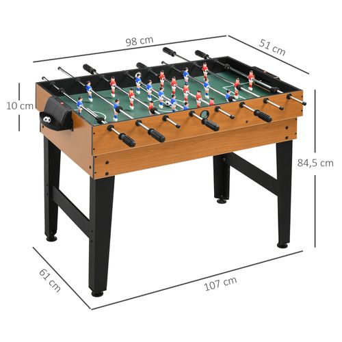 Table De Jeu Multijoueurs 4 En 1 En Acier Et Bois Naturel, Avec Tennis De Table, Baby-foot, Billard