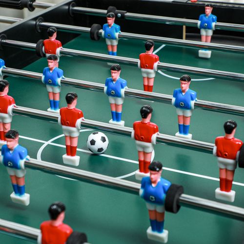 Table De Jeu Multijoueurs 4 En 1 En Acier Et Bois Naturel, Avec Tennis De Table, Baby-foot, Billard