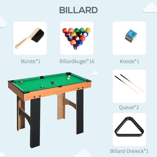 Table De Jeux 4-en-1 En Mdf Avec Billard, Baby-foot, Hockey De Table, Tennis De Table, 87x43x73cm