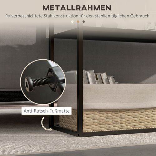 Table Console En Acier Avec 2 Étagères Et Protection Anti-basculement 90x30x75 Cm