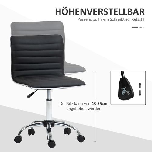 Chaise De Bureau Avec Dossier, En Tissu, Réglable En Hauteur, Roulettes, Noir