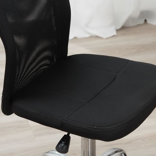 Chaise De Bureau Ergonomique Sans Accoudoirs, Réglable En Hauteur, Jusqu'à 100 Kg, Noir