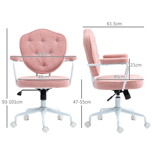 Chaise De Bureau Ergonomique En Velours Pour Ordinateur, Hauteur Réglable, Fonction Basculante, Rose