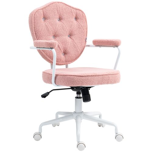 Chaise De Bureau Ergonomique En Velours Pour Ordinateur, Hauteur Réglable, Fonction Basculante, Rose