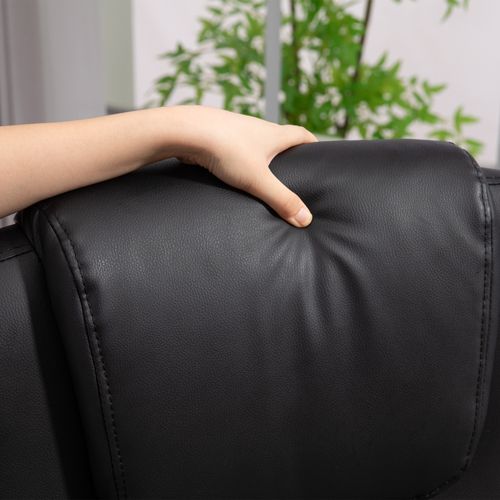 Chaise De Bureau En Tissu Rembourré, Réglable En Hauteur, Fonction Inclinable, Noir