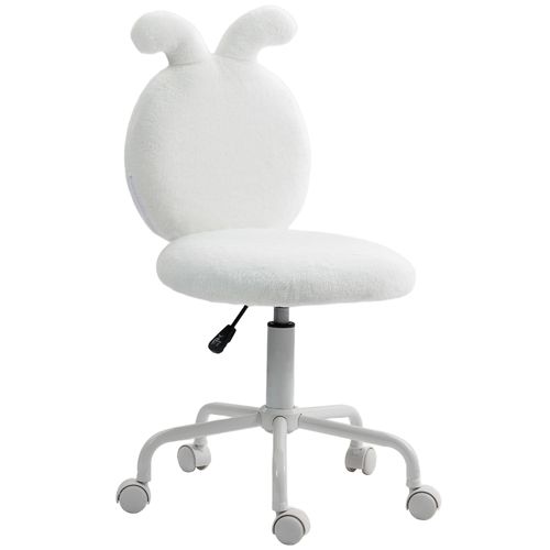 Fauteuil De Bureau En Velours, Fauteuil De Maquillage Pivotant Réglable, Blanc