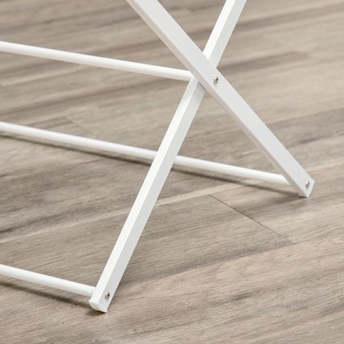 Sèche-linge Pliable En Métal Et Plastique 8 Niveaux, Blanc 74x35x144cm