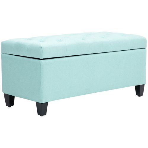 Banc De Rangement En Polyester, Avec Coffre, 100 X 40 X 44 Cm, Vert